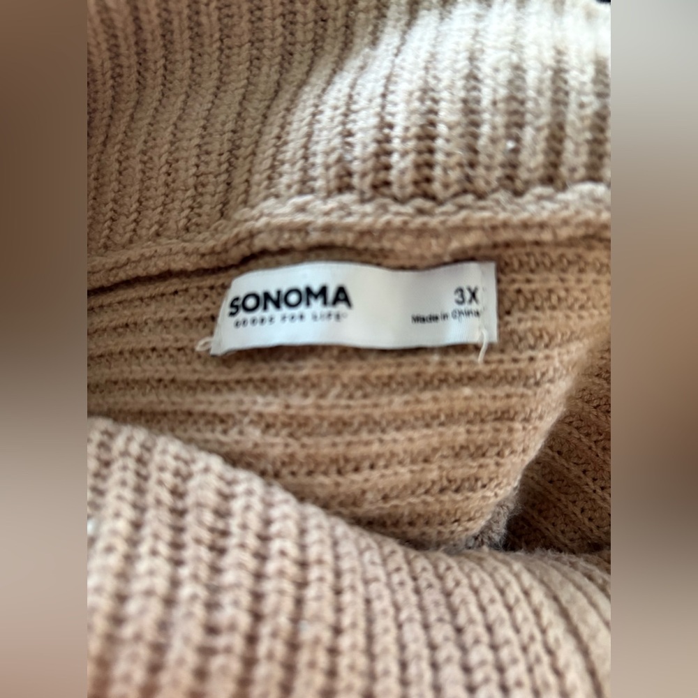 Cozy Tan Women's Sweater size 3X - Picture 6 of 7